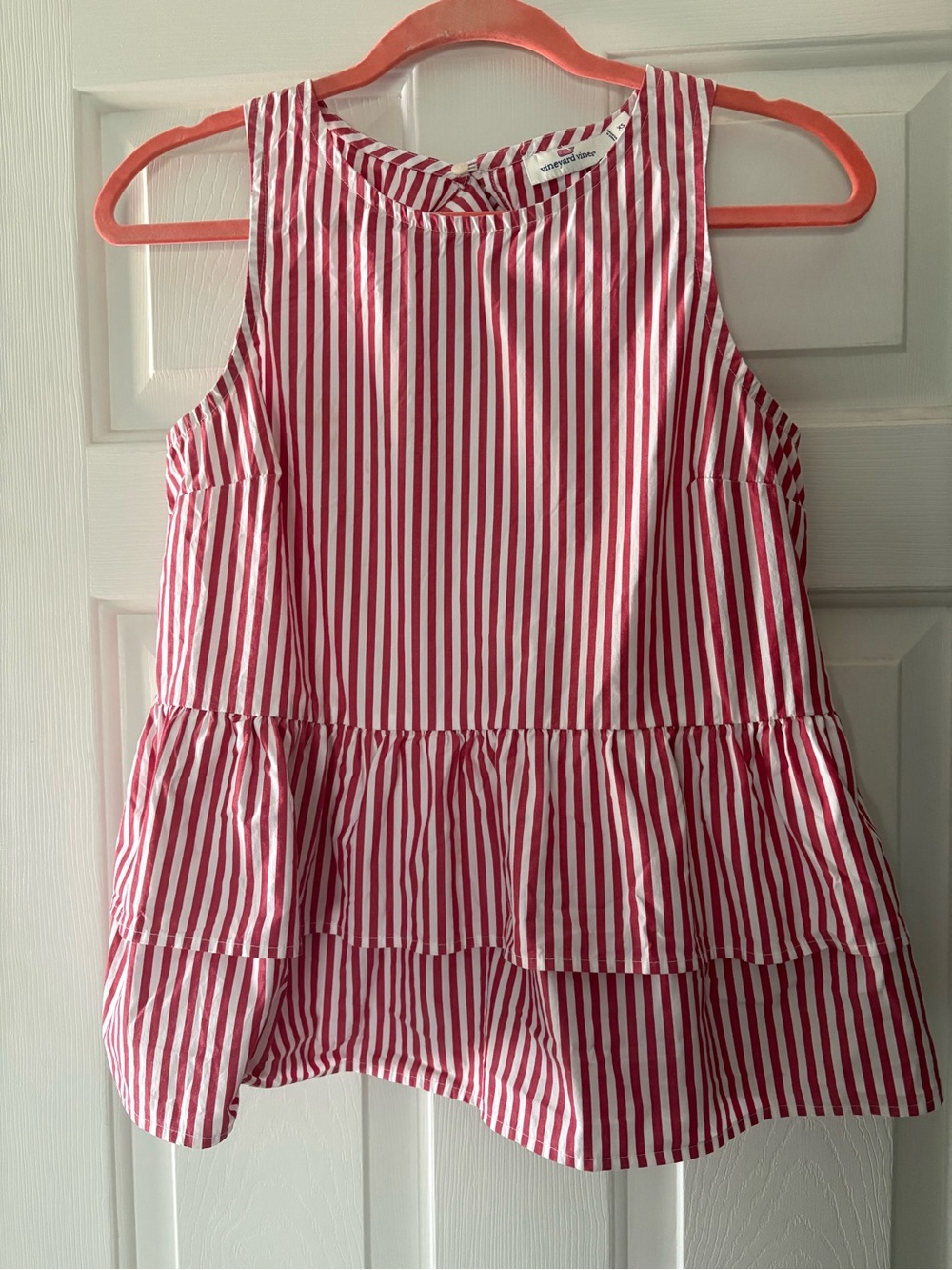 Vinyard Vines Red & White Striped Sleeveless Top